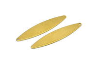 Brass Marquise Charm, 12 Raw Brass Marquise Shape Stamping Blank Charms With 1 Hole Earrings, Findings (55x12x0.80mm) B0287