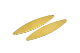 Brass Marquise Charm, 12 Raw Brass Marquise Shape Stamping Blank Charms With 1 Hole Earrings, Findings (55x12x0.80mm) B0287