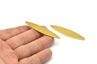 Brass Marquise Charm, 12 Raw Brass Marquise Shape Stamping Blank Charms With 1 Hole Earrings, Findings (55x12x0.80mm) B0287