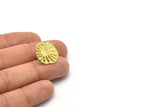 Brass Irregular Earring, 2 Raw Brass Irregular Sun Shaped Stud Earrings (20x18x1.5mm) N1902