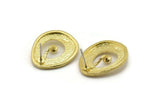 Brass Drop Earring, 2 Raw Brass Drop Shaped Stud Earrings With 1 Pad (23x19x2mm) N1903