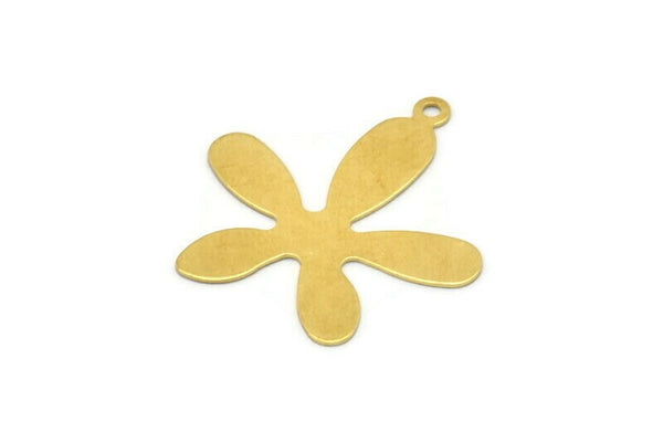 Brass Leaf Charm, 24 Raw Brass Leaf Charms With 1 Loop, Earrings, Findings (26x24x0.45mm) A1200