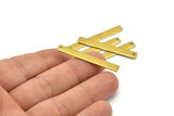 Tiny Rectangle Bar, 24 Raw Brass Rectangle Stamping Blanks with 1 Hole, Necklace Finding (40x5x0.80mm) U032