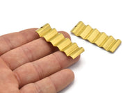 Brass Zig Zag Charm, 6 Raw Brass Zig Zag Shape Charms With 1 Hole, Pendants, Earrings (46x15x0.80mm) B0347