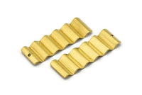 Brass Zig Zag Charm, 6 Raw Brass Zig Zag Shape Charms With 1 Hole, Pendants, Earrings (46x15x0.80mm) B0347