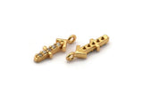 Gold Sagittarius Charm, 4 Gold Plated Sagittarius, Cubic Zircon, CZ Pave Sagittarius Charm, Zircon Zodiac Charm Pendants (14x4mm) SY0236