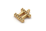 Gold Gemini Charm, 4 Gold Plated Gemini, Cubic Zircon, CZ Pave Gemini Charm, Zircon Gemini Zodiac Charm Pendants (11x8mm) SY0217