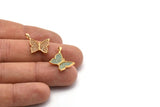 Gold Butterfly Charm, Gold Plated Butterfly, Cubic Zircon, 2 CZ Pave Butterfly Charms, Zircon Charm Pendants With 1 Loop (23x18mm) SY0228
