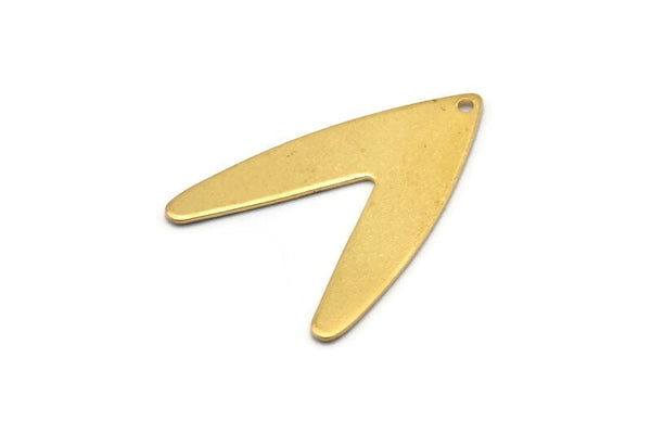 Brass Letter Charm, 12 Raw Brass V Shape Charms With 1 Hole, Findings (31x22.5x0.80mm) D988