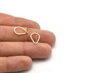 Gold Drop Earring, 8 Gold Plated Brass Drop Stud Earrings (15x10mm) BS 1133 A1133 Q0830