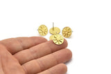 Earring Studs, 4 Raw Brass -  Circle Stud Earrings - Brass Earrings - Earrings (13x1.5mm) N1922