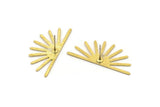 Brass Sun Earring, 4 Textured Raw Brass Sun Stud Earrings (32x14x0.60mm) M02062 A2519