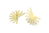 Brass Sun Earring, 6 Raw Brass Sun Stud Earrings (18x25x0.80mm) M02282 A2526