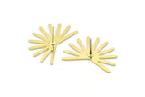 Brass Sun Earring, 6 Raw Brass Sun Stud Earrings (18x25x0.80mm) M02282 A2526