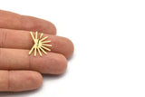 Brass Sun Earring, 6 Raw Brass Sun Stud Earrings (18x25x0.80mm) M02282 A2526