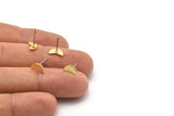 Brass Geometric Earring, 12 Raw Brass Tiny Pizza Slice Shaped Stud Earrings (9x5x0.80mm) M02335 A2521