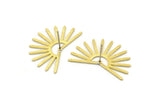 Brass Sun Earring, 4 Textured Raw Brass Sun Stud Earrings (20x30x0.80mm) M02277 A2537