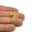 Brass Sun Earring, 4 Raw Brass Sun Stud Earrings (20x30x0.80mm) M02276 A2518