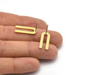 U Shape Earring, 8 Raw Brass U Shaped Stud Earrings (22x9x0.80mm) M02092 A2524