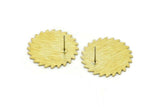 Brass Round Earring, 2 Textured Raw Brass Circle Stud Earrings (25x0.80mm) M02136 A2542