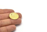Brass Round Earring, 2 Textured Raw Brass Circle Stud Earrings (25x0.80mm) M02136 A2542