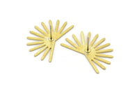 Brass Sun Earring, 4 Textured Raw Brass Sun Stud Earrings (20x30x0.80mm) M02267 A2525