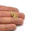 Brass Sun Earring, 6 Textured Raw Brass Sun Stud Earrings (32x14x0.60mm) M02061 A2541