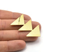 Brass Triangle Earring, 2 Raw Brass Triangle Stud Earrings (45x30x1mm) M01804 A2497