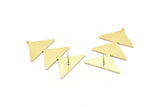 Brass Triangle Earring, 2 Raw Brass Triangle Stud Earrings With 1 Loop (47x30x1mm) M01801 A2498