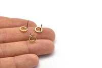 Brass Circle Earring, 12 Raw Brass Circle Stud Earrings (8mm) N0437 A1141