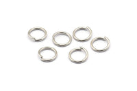 Silver Jump Ring, 100 Silver Tone Brass Jump Rings (10x1.2mm) A1018