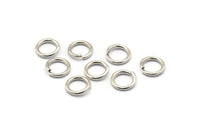 Silver Jump Ring, 50 Silver Tone Brass Jump Rings (10x1.5mm) A0984