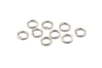 Silver Jump Ring, 50 Silver Tone Brass Jump Rings (10x1.5mm) A0984