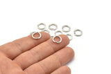 Silver Jump Ring, 50 Silver Tone Brass Jump Rings (10x1.5mm) A0984