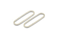 Silver Oval Connectors, 50 Silver Tone Oval Connectors, Rings, Findings (25x6x1mm) BS 2110