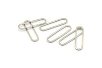 Silver Oval Connectors, 50 Silver Tone Oval Connectors, Rings, Findings (25x6x1mm) BS 2110