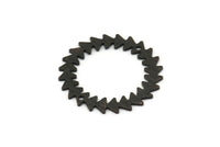 Black Circle Charm, 2 Textured Oxidized Black Brass Circle Charms With 2 Holes (25x0.80mm) M02156