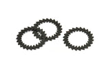 Black Circle Charm, 2 Textured Oxidized Black Brass Circle Charms With 2 Holes (25x0.80mm) M02156