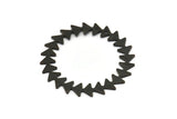 Black Circle Charm, 2 Textured Oxidized Black Brass Circle Charms With 1 Hole, Black Pendants, Findings (42x0.80mm) M02126