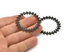 Black Circle Charm, 2 Textured Oxidized Black Brass Circle Charms With 1 Hole, Black Pendants, Findings (42x0.80mm) M02126