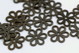 Antique Flower Bead, 100 Antique Brass Flower Bead Caps, Connector Charms Pendant Findings (12mm) Pen 121 K159
