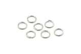 Silver Jump Ring, 250 Silver Tone Brass Jump Rings (7x0.8mm) A1078
