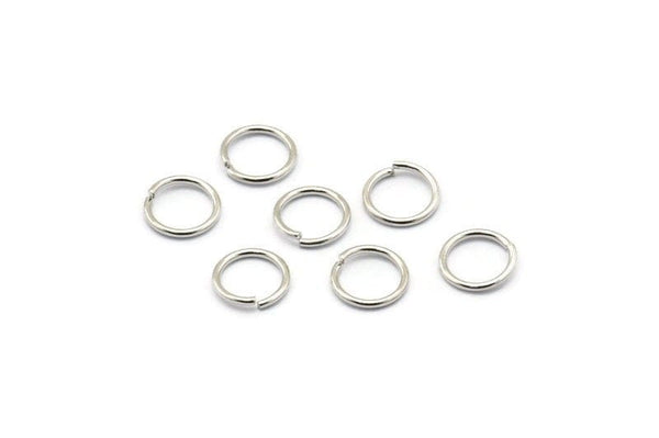 Silver Jump Ring, 250 Silver Tone Brass Jump Rings (7x0.8mm) A1078