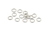 Silver Jump Ring, 250 Silver Tone Brass Jump Rings (7x0.8mm) A1078
