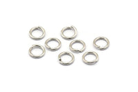 Silver Jump Ring, 100 Silver Tone Brass Jump Rings (8x1.2mm) A1021