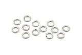 Silver Jump Ring, 100 Silver Tone Brass Jump Rings (8x1.2mm) A1021