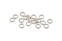 Silver Jump Ring, 100 Silver Tone Brass Jump Rings (8x1.2mm) A1021