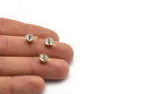 Crystal Rhinestone Charms, 12 Crystal Rhinestone Charms with Raw Brass Setting for SS34 (7.3mm)  Y363 Y131