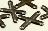 30 Pcs  Antique Brass X Shape 4 Holes Connector Charms Geometric Findings  (23x16 Mm) Pen 419