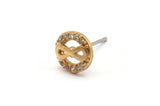 Gold Infinity Earring, 4 Gold Plated Brass Round Shaped Infinity Stud Earrings, CZ Pave, Zircon Infinity Stud Earrings (8mm) SY0272